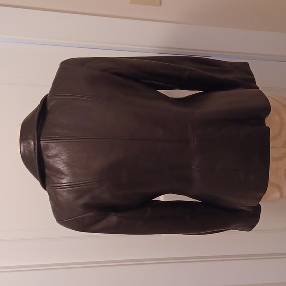 Jones New York Black Leather Scuba-Style Jacket - Picture 3 of 11